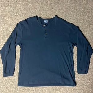 Structure Blue long sleeve shirt, blue, X-Large, 3 button 100% cotton